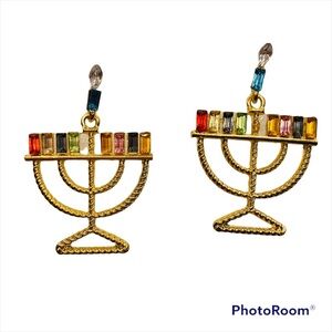 Earrings Menorah pierced. Beautiful